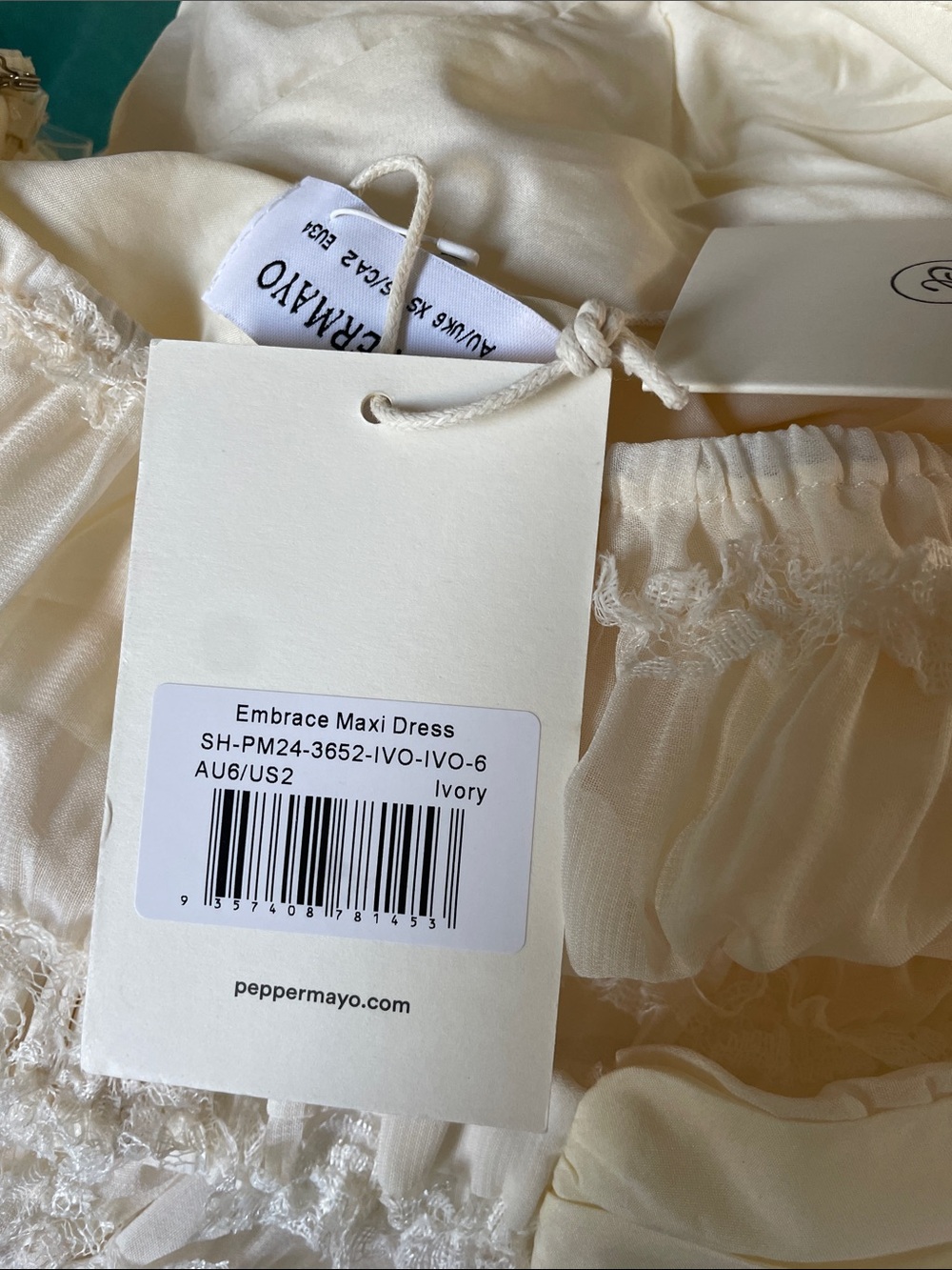 Embrace Maxi Dress - Ivory -
Peppermayo US size US2 new never worn - Picture 4 of 7